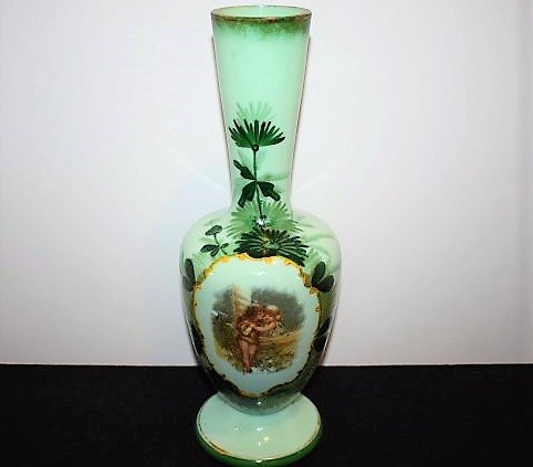 Antique Hand Painted Vase: Hand-Painted Antique Vase, 12.25"