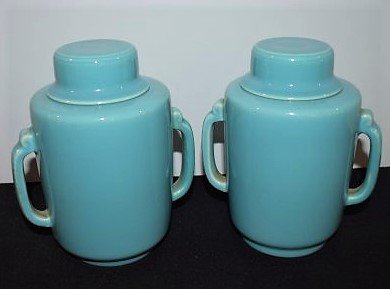 Pair of Rookwood Lidded Ginger Jars dated 1936: dated 1936 Pair of Blue Rookwood Lidded Ginger Jars, 6"
