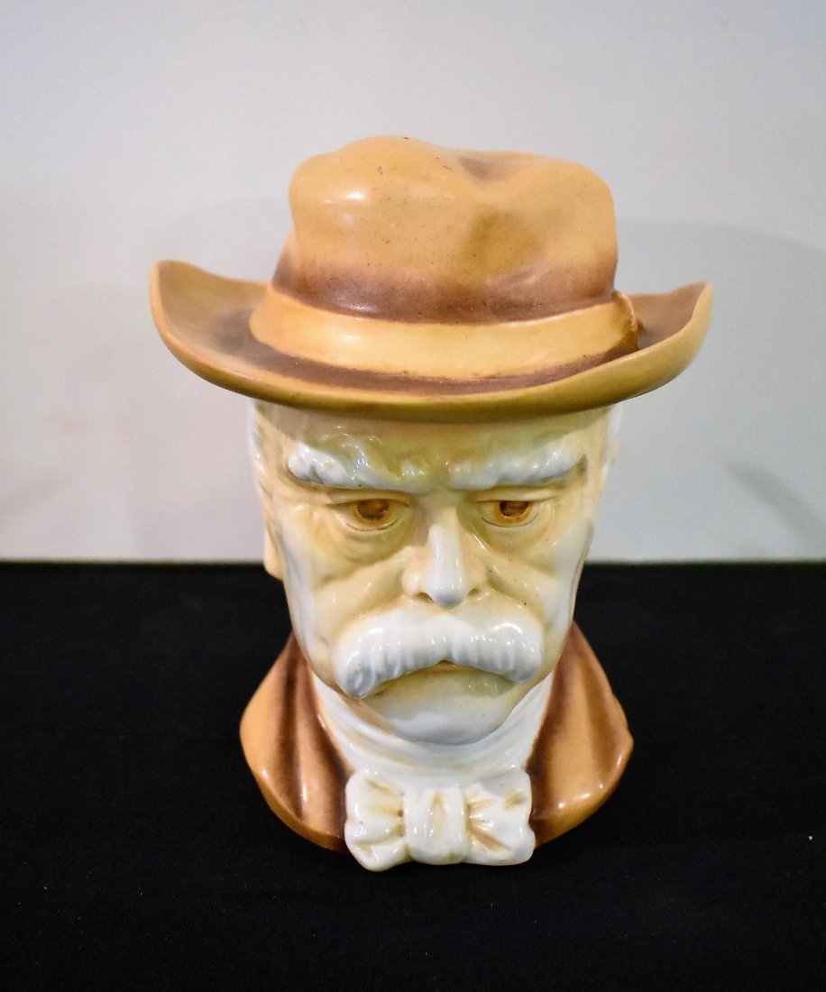 Schierholz Bismarck in Retirement Character Beer Stein: SL Porcelain Character 1/2 liter Beer Stein "Bismarck in Retirement", marked Musterschutz by Schierholz.