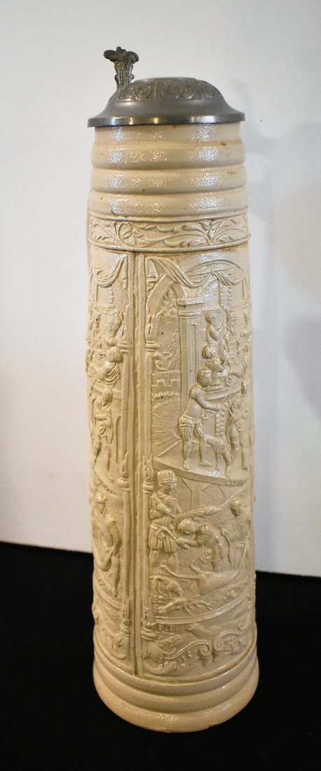 Sieburg Early Stoneware Style Beer Stein Schwelle: Early Siegburg Beer Stein, stoneware style, 12"