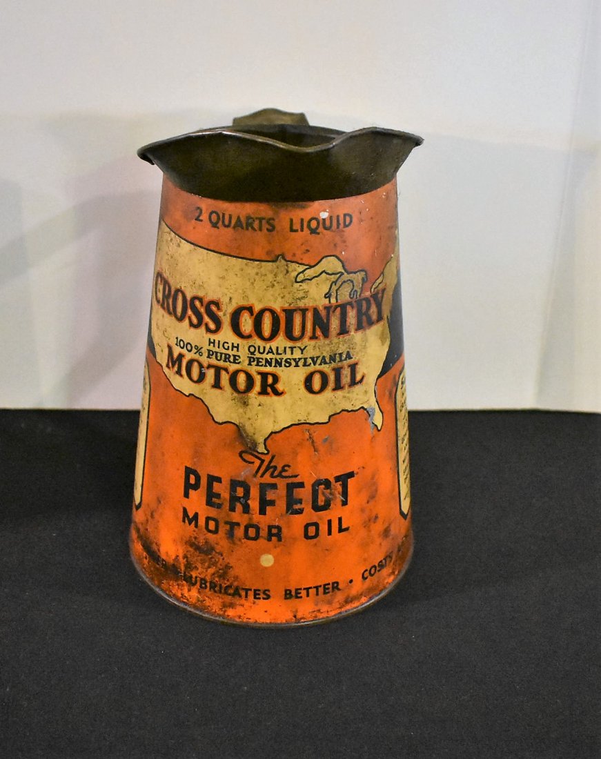Vintage Cross Country Motor Oil Can: Vintage Cross Country Motor Oil Can