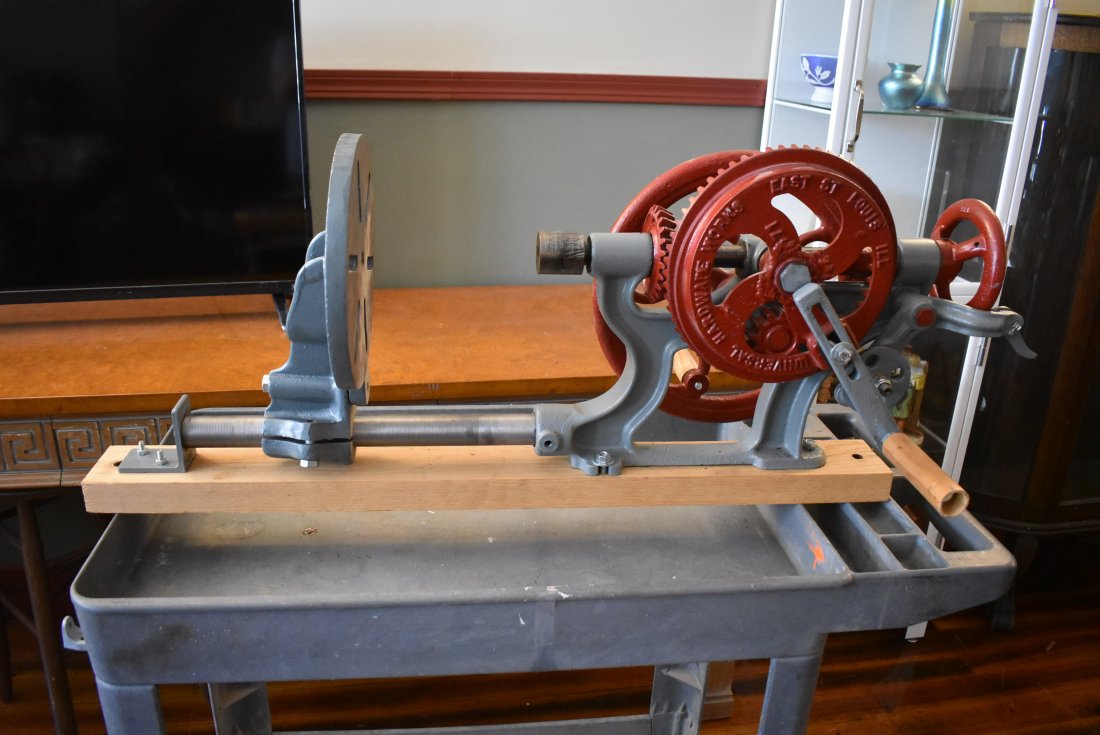 1890s Universal Hardware Antique Blacksmith Drill Press: 1890's Universal Hardware Works Antique Blacksmith's Drill Press. Measures 42" long X 14" tall.