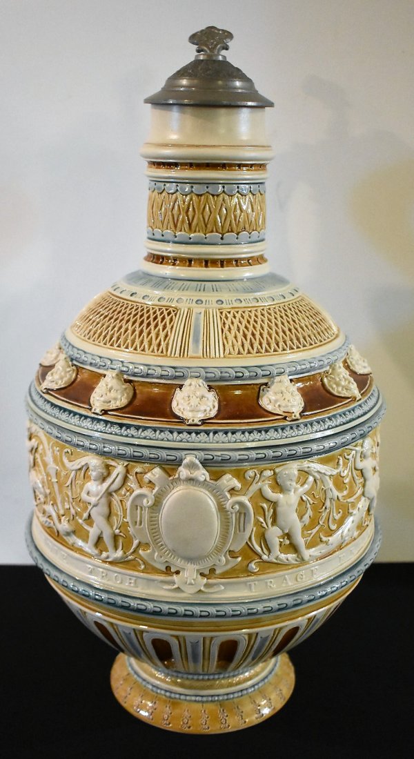 Mettlach Beer Stein 1152 4-Liter: 4-Liter Mettlach Beer Stein #1152, Relief