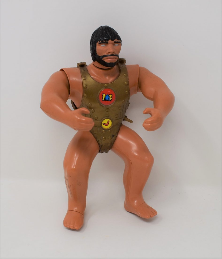 G.I Joe 1976 Gold Intruder Caveman Warrior Figure works: G.I Joe 1976 Gold costume Intruder Caveman Warrior Figure - working condition, push button makes arms move and head sorta moves - good looking piece