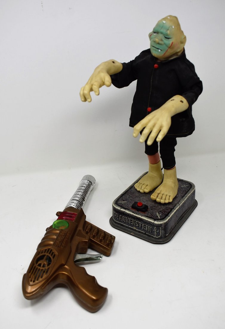 2 Vintage Japan Toys: Lot of 2 Vintage Japan Toys,TN Frankenstein and Space Pilot Laser Gun