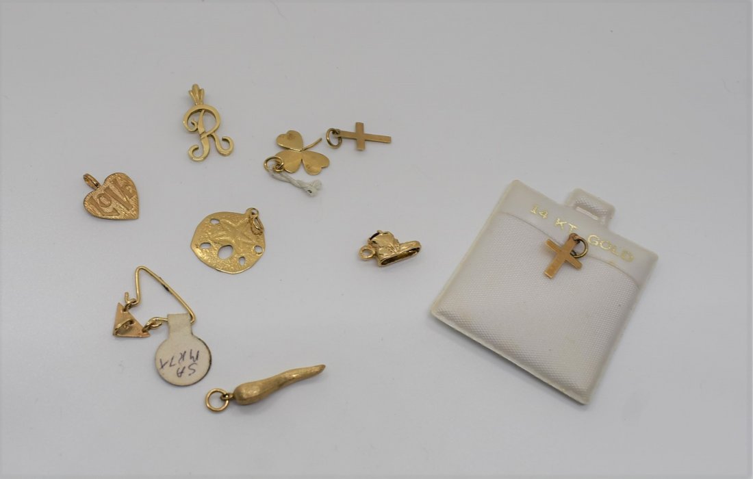 Group of 14K Gold Charms: A Lot of 14k Gold Charms