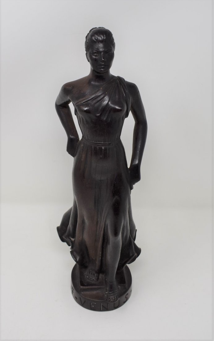 Ava Gardner Statuette from "One Touch of Venus" Film: This is an Ava Gardner Statuette from the "One Touch of Venus" Film (Universal, 1948). it is made of Composite Materials and is painted Dark Brown to resemble wood. It depicts the Actress as her chara