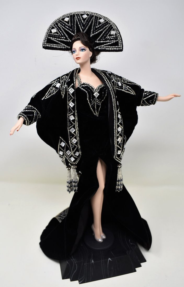 Erte Stardust Barbie 2nd in Series Porcelain Doll: Erte Stardust Barbie 2nd in Series Porcelain Doll - Nicely Beaded Dress - Great Rare HTF Doll, with original box - great piece for a high end Barbie Collector or Fans of Erte's Stunning Fashions!!