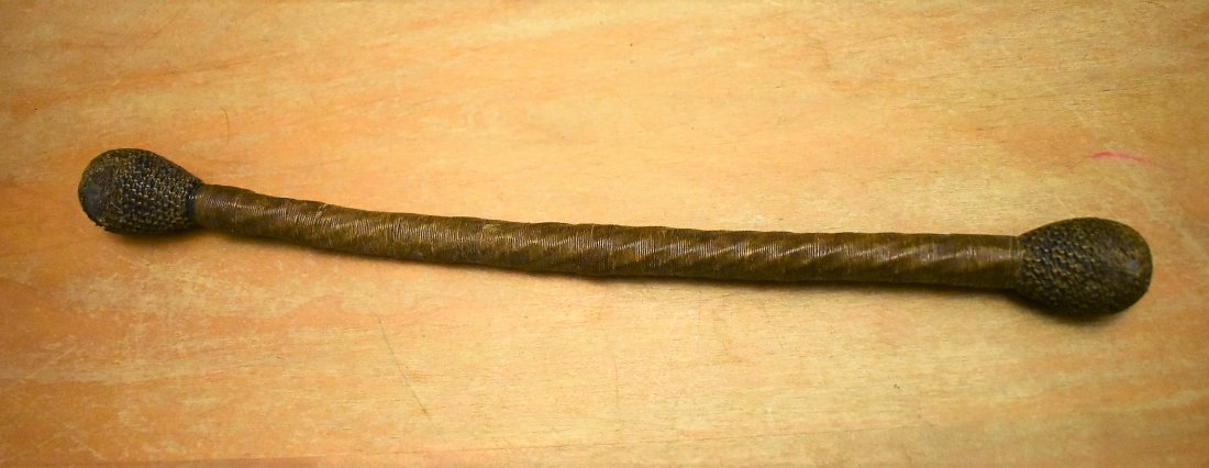 18th c Cat Gut and Lead Billy Club: 18th Century Cat Gut and Lead "Billy", measures 13" long