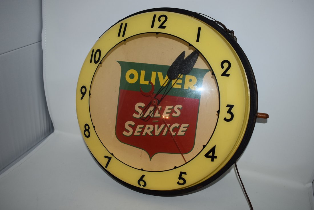 Vintage Oliver Neon Advertising Clock Jan 01, 2020 Lionsmark
