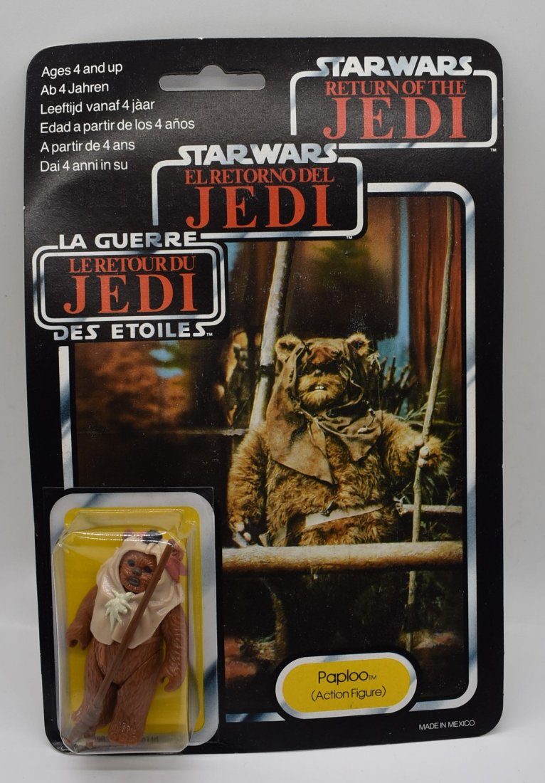 Star Wars Tri-Logo ROTJ Jedi Paploo EWOK NEW MOC: Star Wars Tri-Logo ROTJ Jedi Paploo EWOK NEW MOC - card is in great condition, bubble is dented - please see the pictures