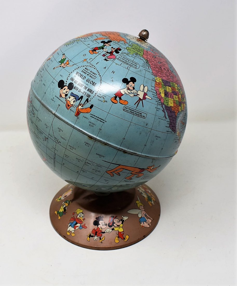 1950 Rand McNally Walt Disney World Globe: Vintage 1950 Rand McNally Walt Disney World Globe