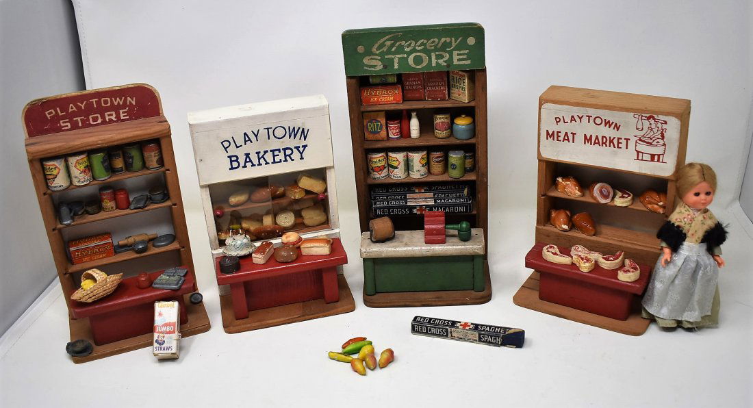 Vintage Grocery Store Vignette Toys: Vintage Grocery Store Vignette, includes everything shown