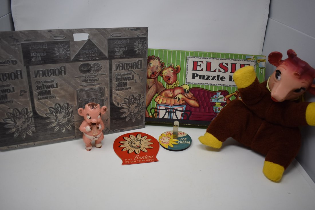 Vintage Elsie The Cow Toy Advertising Lot: A Lot of Vintage Elsie the Cow Toys and Advertising