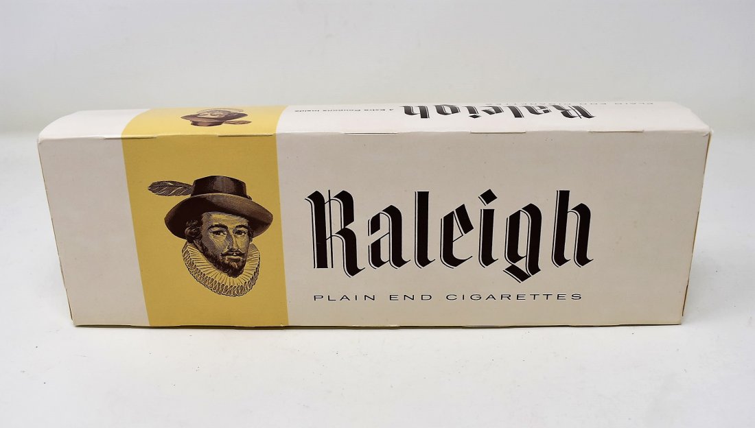 Unopen Carton of Raleigh Cigarettes Circa 1950's: Unopen Carton of Raleigh Cigarettes Circa 1950's - 10 Packs of 20 Cigarettes