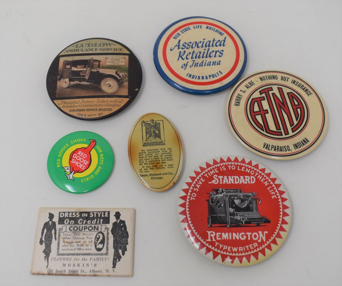 Group of 7 Vintage Celluloid Advertising Mirrors (1 of 2)