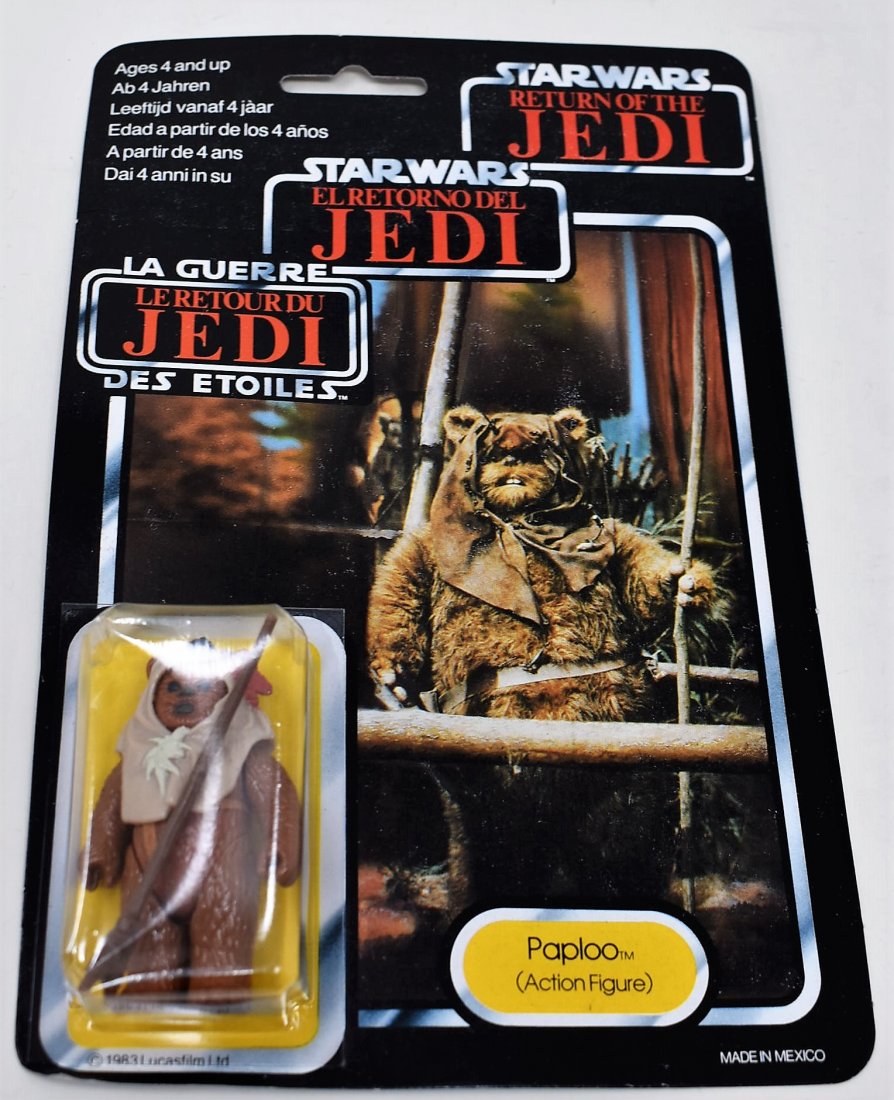 Star Wars Tri-Logo ROTJ Jedi Paploo EWOK NEW MOC: Star Wars Tri-Logo ROTJ Jedi Paploo EWOK NEW MOC - card is in great condition, bubble is dented - please see the pictures