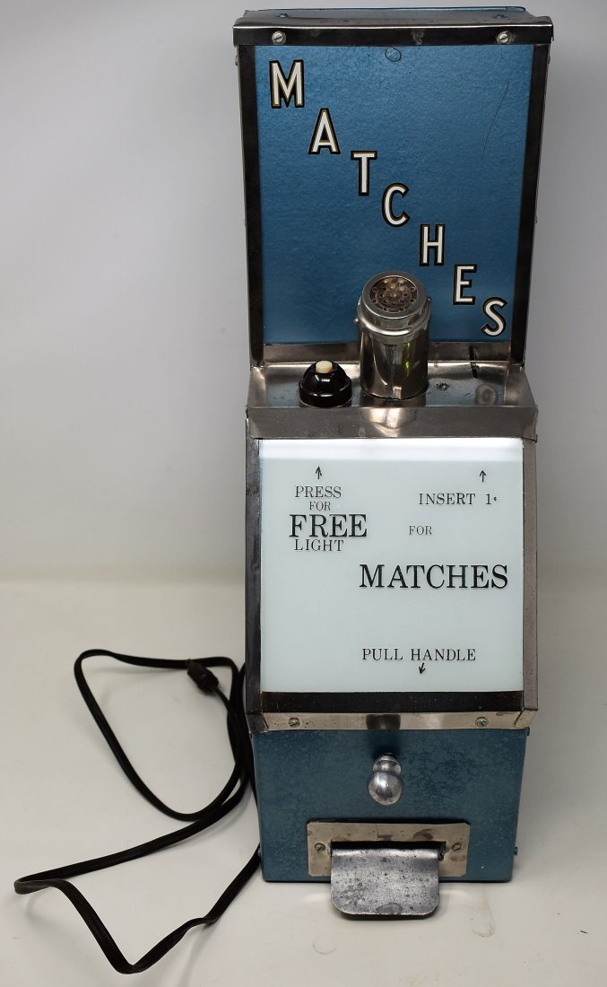 Vintage Match Coin Op w Cigar Lighter (1 of 5)
