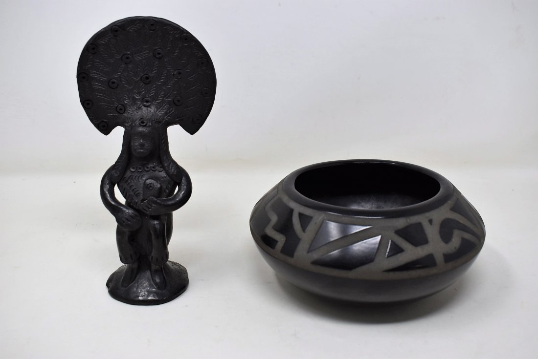 Santa Clara & George Georgene Garrett Pottery Signed (1 of 4)