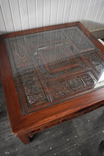 Highly Carved Asian Coffee Table (1 of 4)