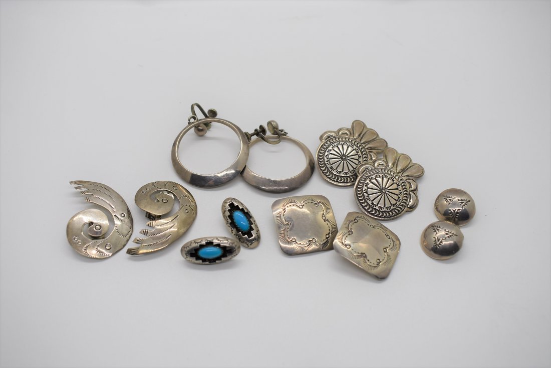 6 Pairs of Sterling Silver Southwestern Earrings (1 of 1)