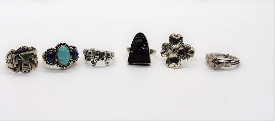 Lot of 6 Sterling Silver Rings (1 of 3)