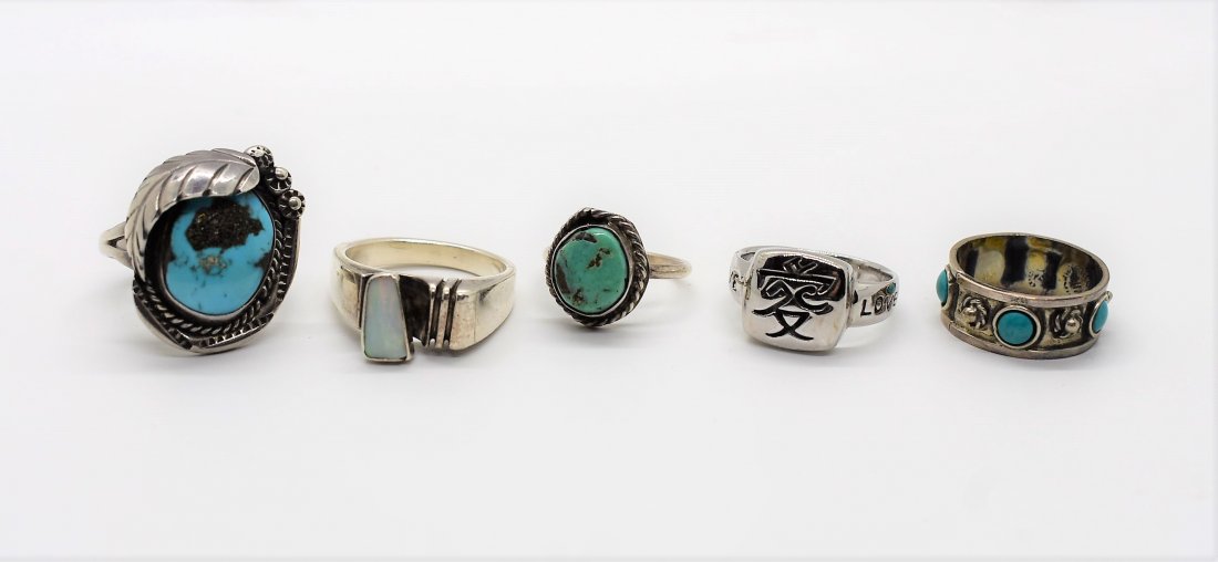 Lot of 5 Sterling Silver Rings (1 of 3)