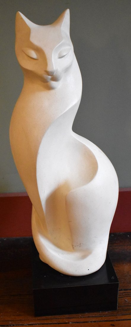 Mid-Century Austin Products Cat Sculpture: Large Vintage Austin Products Cat Sculpture, measures 23.5", signed