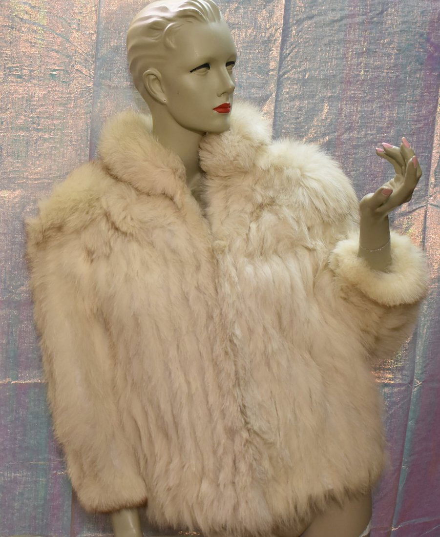 Blue Fox Fur Coat - Waist Length (1 of 5)