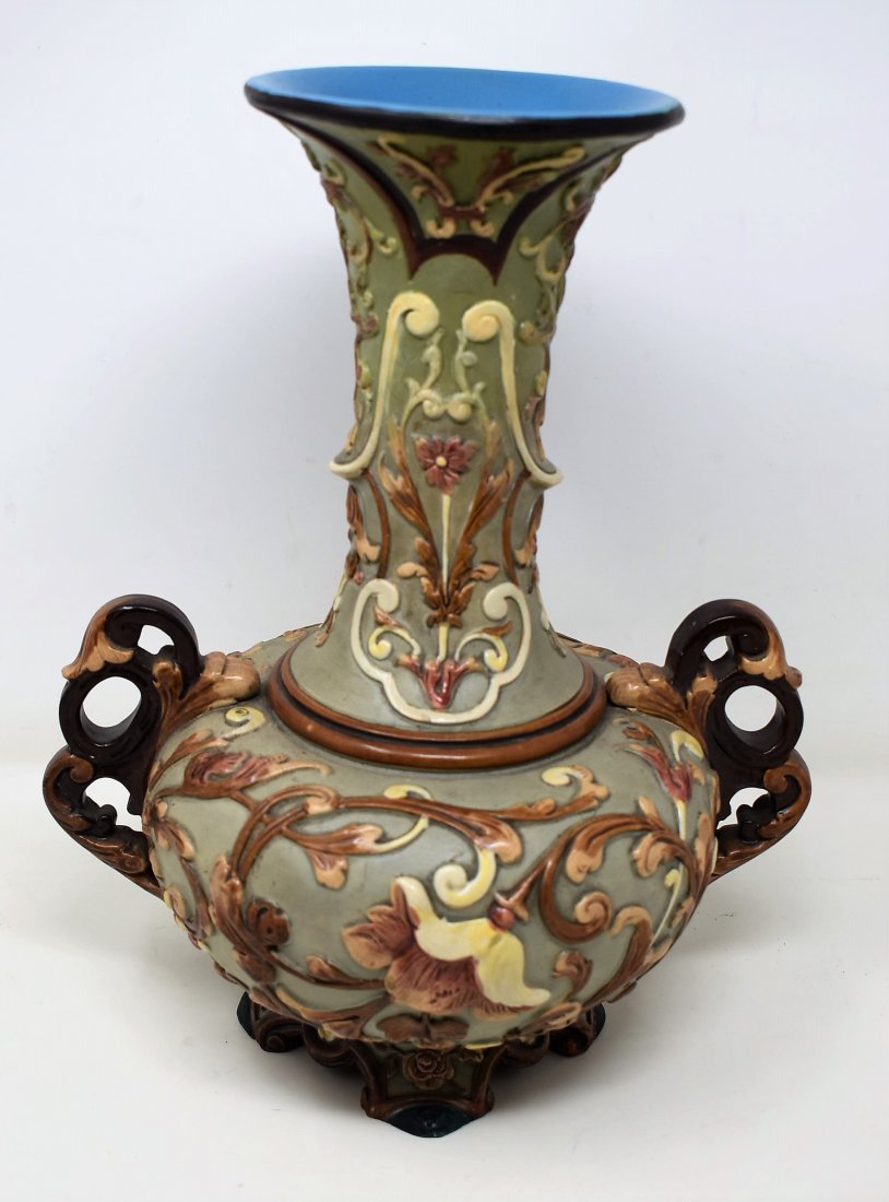 Antique Czech Majolica Vase W. Schiller & Sons (1 of 6)