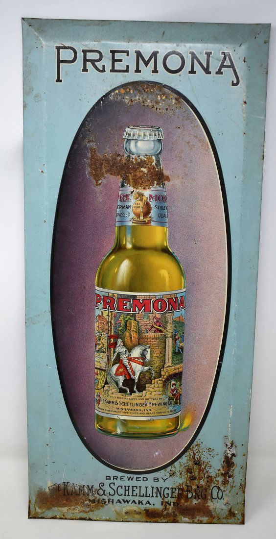 Vintage Premona Beer Sign Tin Over Cardboard (1 of 4)