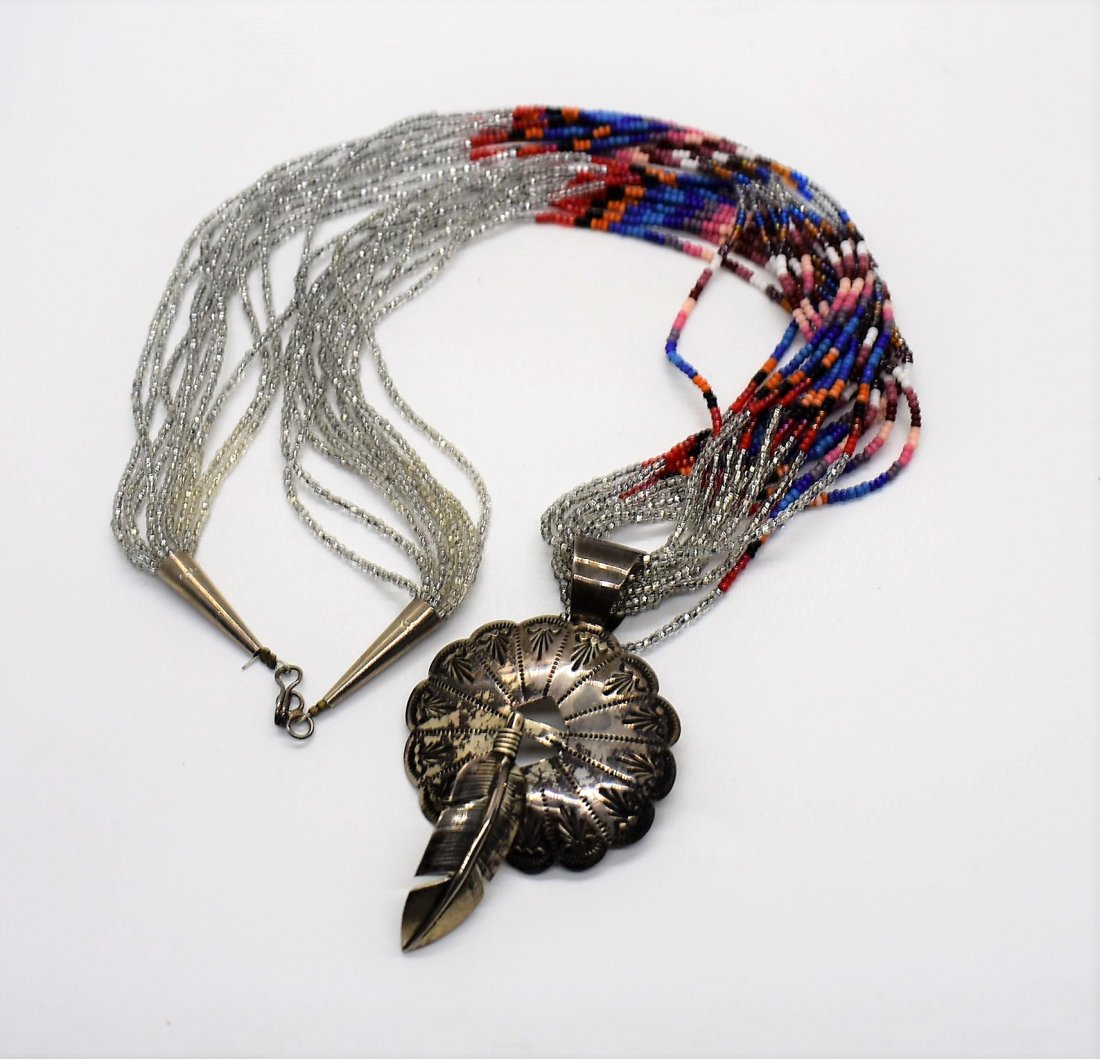 Jeanne & Felix Tsinijinnie Navajo Sterling Bead Necklac (1 of 3)