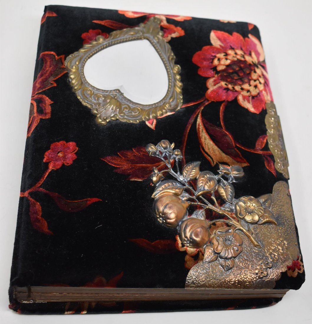 Victorian Photo Album w Photos mirror Gold Gilt Accents (1 of 10)