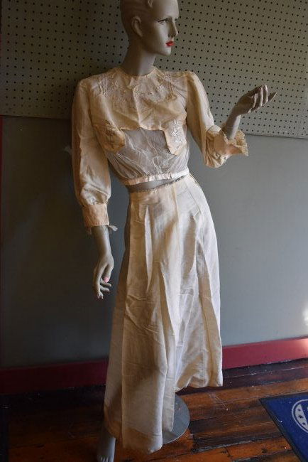 Victorian / Edwardian Bodice Beaded Top Skirt Dress pr. (1 of 9)