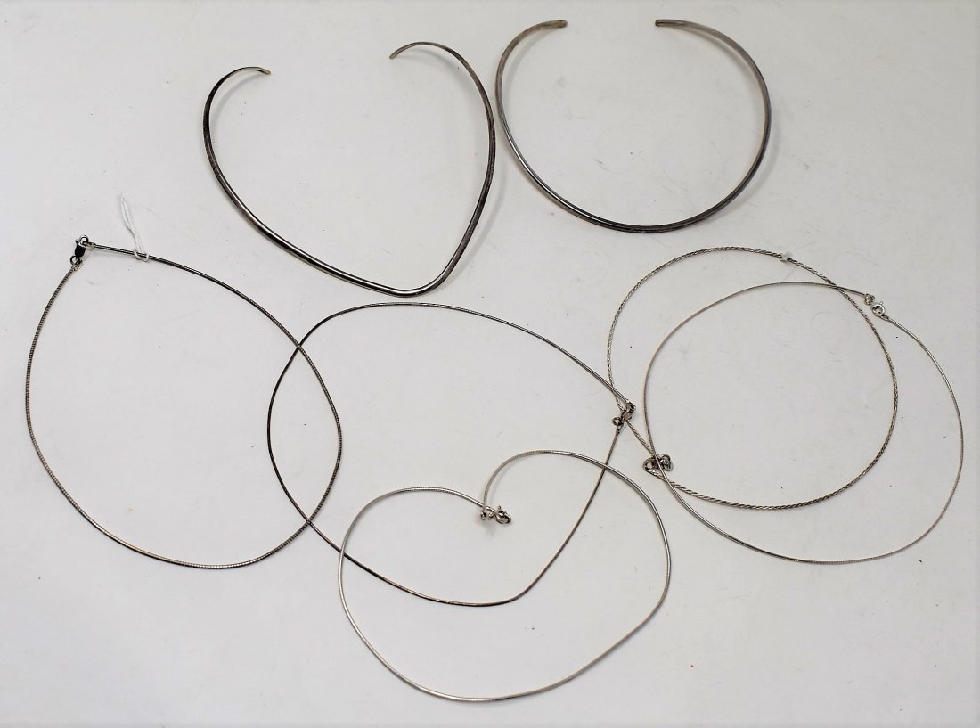 lot of 7 Sterling Silver Necklaces: lot of 7 Sterling Silver Necklaces
