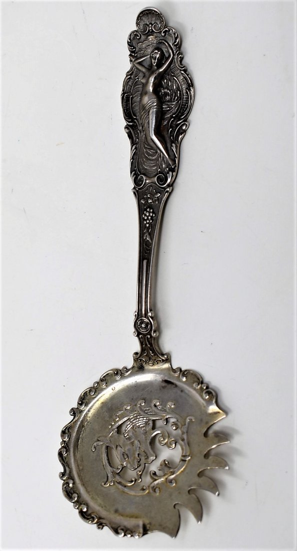 Art Nouveau Absinthe Spoon Sterling Silver Dragon Nymph: Art Nouveau Absinthe Spoon Sterling Silver Dragon Nymph - Beautiful piece