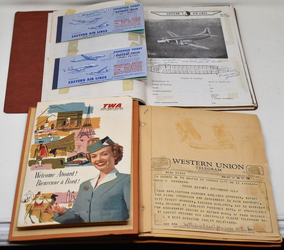 TWA Stewardess Flight Attendant 1950's Paper Ephemera (1 of 12)