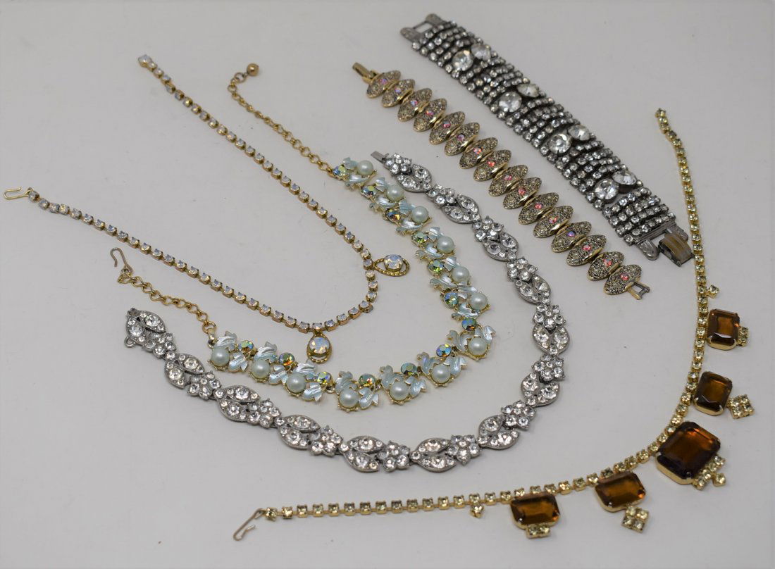 Rhinestone Lot 4 Necklaces & 2 Bracelets (1 of 6)
