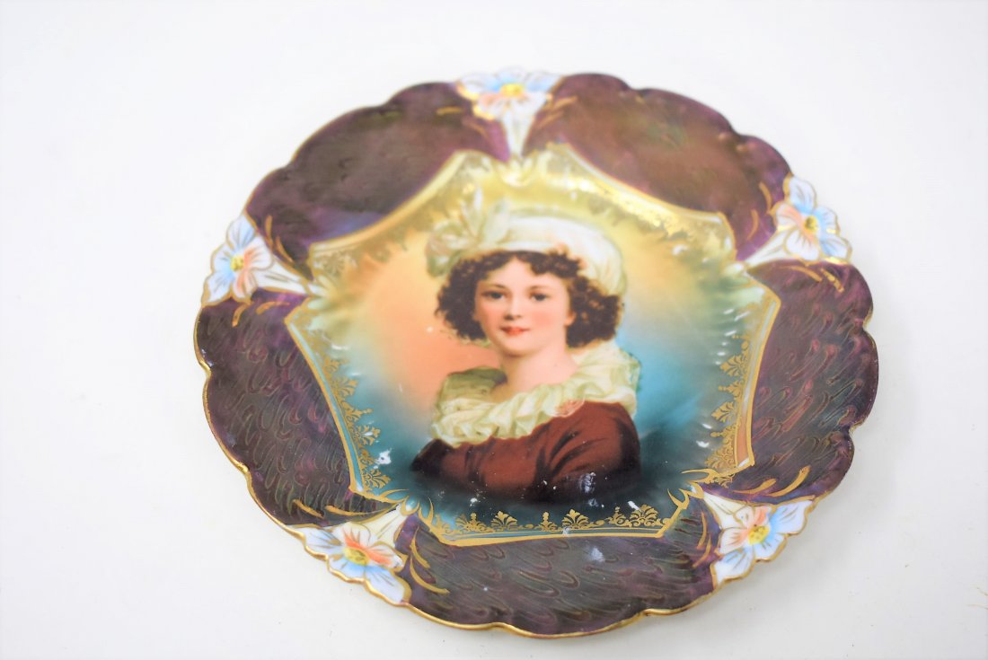 Antique R.S. Prussia Iridescent Portrait Cake Plate (1 of 2)