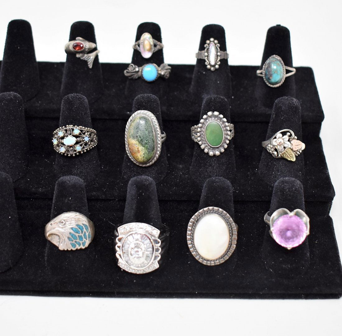 Lot of 13 Sterling Silver Rings (1 of 2)