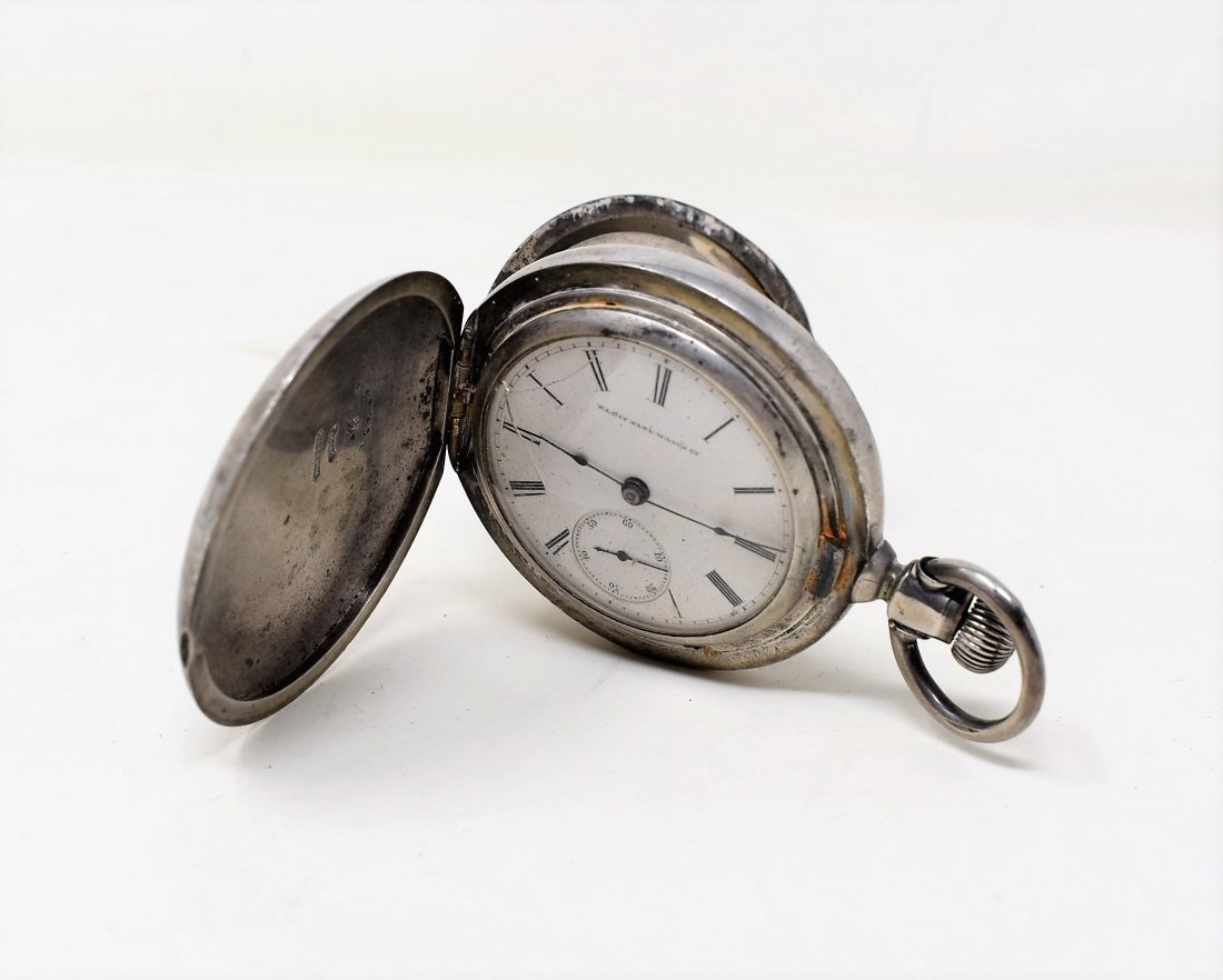 Antique Elgin Pocket Watch Coin Silver Hunter Case (1 of 6)