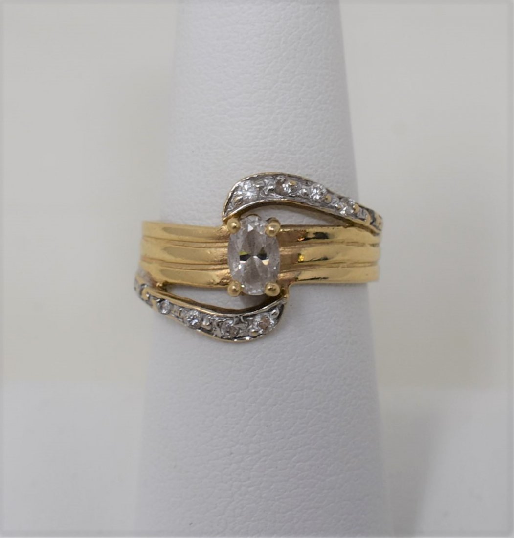 14K Gold Diamond & Tanzanite? Ring size 7.5 (1 of 2)