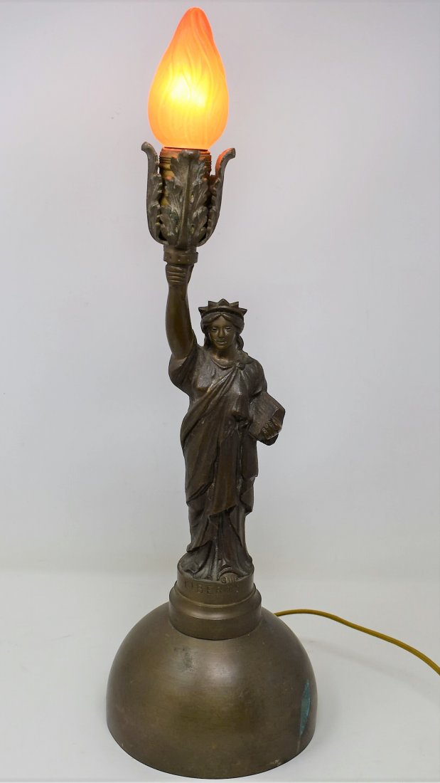 Unique Statue of Liberty Antique Bronze/Brass Lamp (1 of 6)
