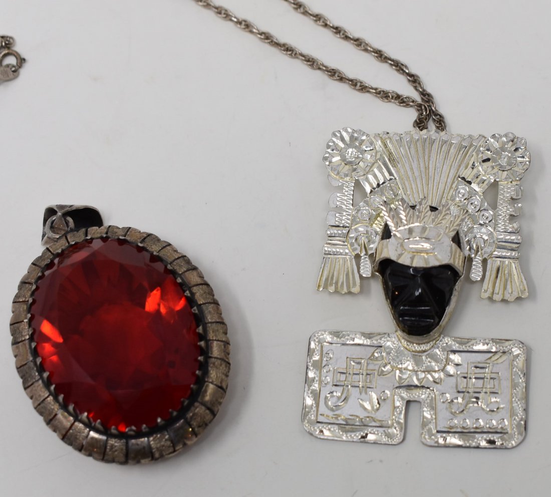 2 Large Taxco Sterling Silver 925 Pendants one Carlos (1 of 5)