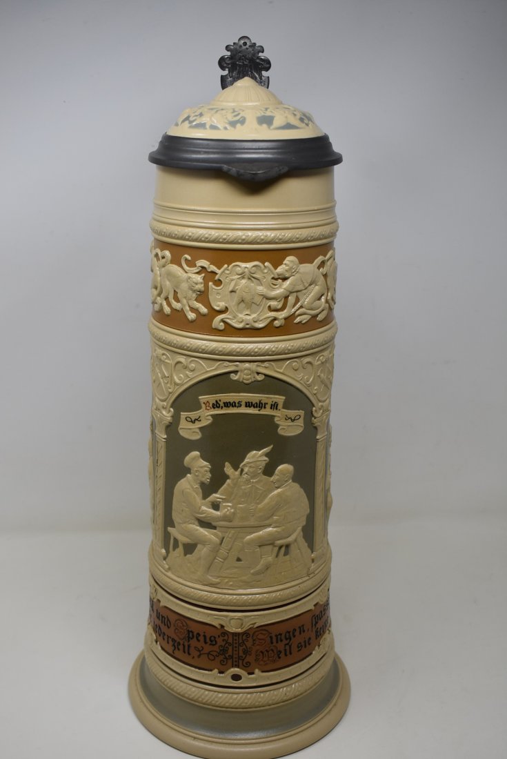 Mettlach 2284 Beer Stein 3.9 liter Gaming Scene (1 of 5)