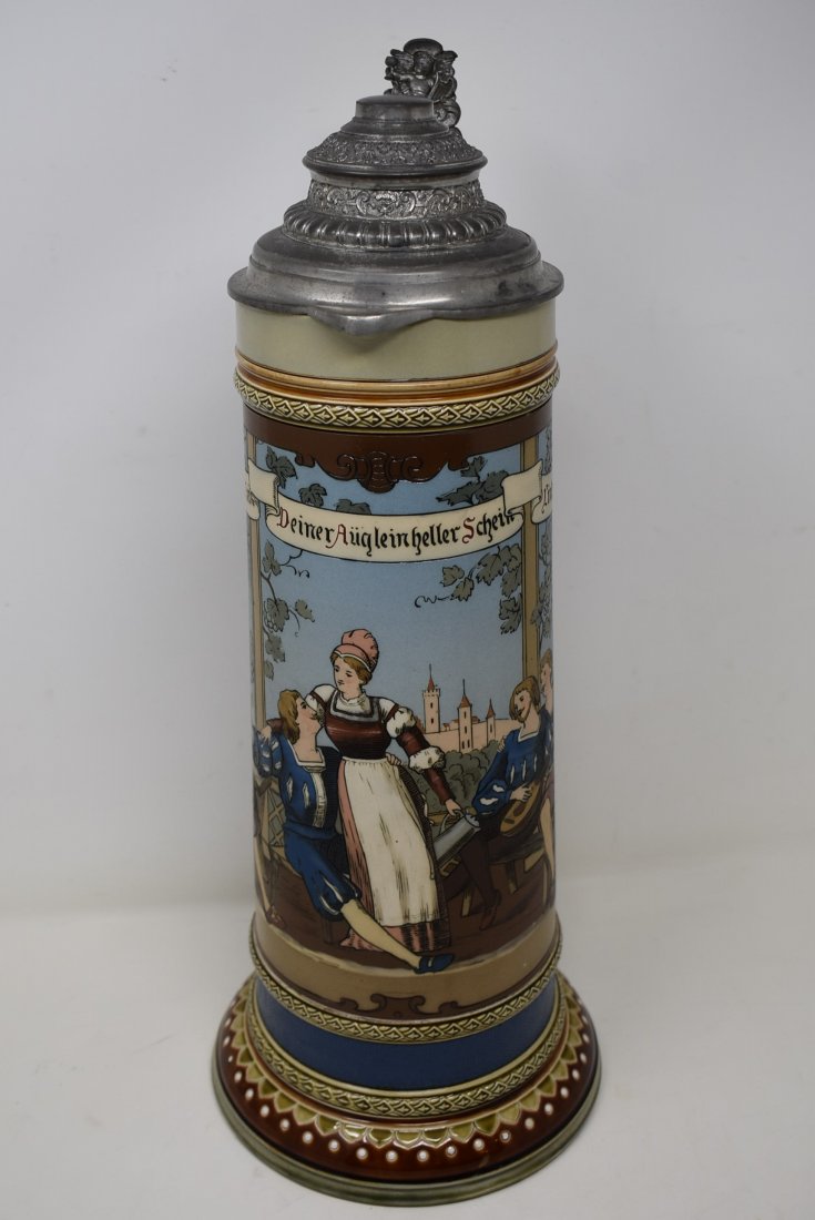Mettlach 2286 Four Cavaliers 3 liter Beer Stein (1 of 7)