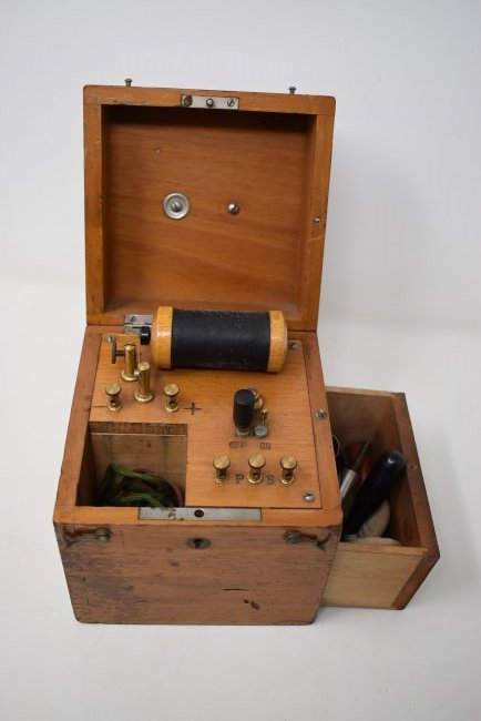 Antique K. Shall & Son Electrotherapy Shock Machine: Antique K. Shall & Son, London Electrotherapy Shock Machine, in original box.