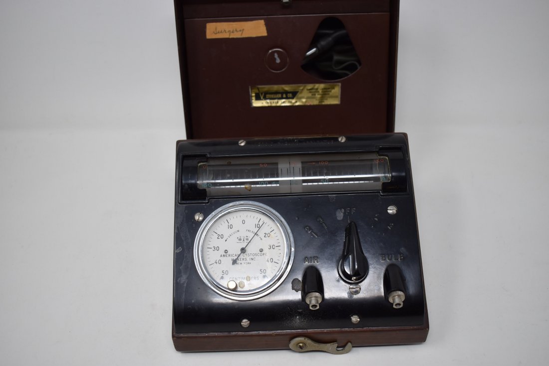 Antique Zavod Aneroid Pneumo Apparatus: Vintage Zavod Aneroid Pneumo Apparatus for Surgery, in original box.