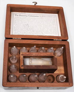 The Dunning Colorimeter - Hynson, Westcott & Dunning: The Dunning Colorimeter by Hynson, Westcott & Dunning of Baltimore - this kit contains vial's whose contents where meant to be injected intravenously and the amount of the phthalein in the urine then