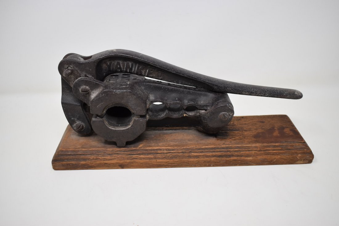 The Yankee Antique Cast Iron Cork Press: "The Yankee" Antique Cast Iron Cork Press. Measures 13" long